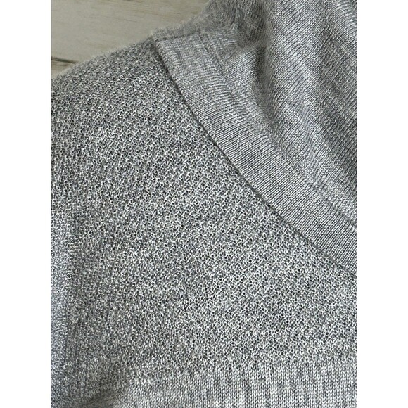 Adrienne Vittadini MEDIUM Gray 100% Extra Fine Merino Wool COWL Collar Sweater - Picture 3 of 16